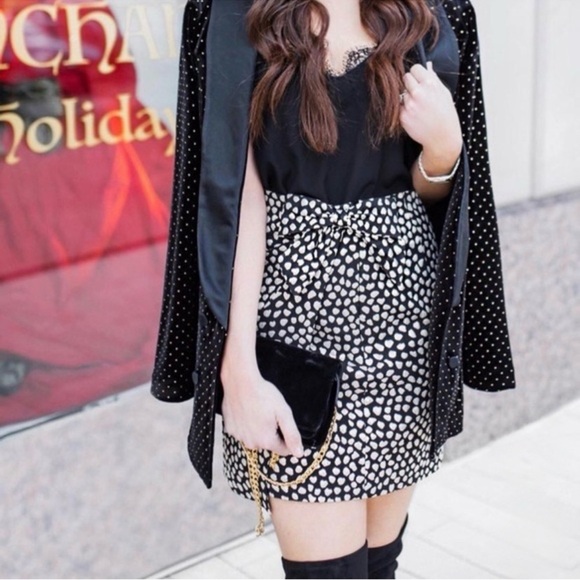 J. Crew Metallic Gold & Black Pebble Print Mini Skirt Size 8 - Picture 4 of 16